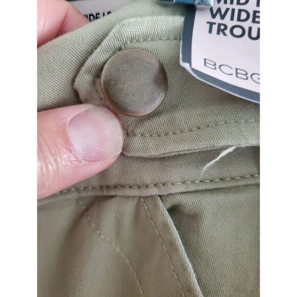 NWT BCBG Generation Trouser Wide-Leg Pants Womens 7/28 Kahki/Green/Tan - Picture 8 of 10